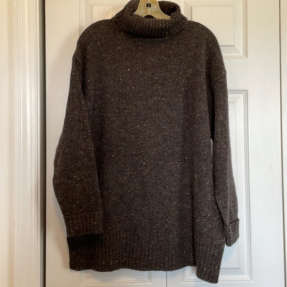 Women’s sz M 100% Wool Express Tricot Turtleneck Sweater. Oversized speckled - Picture 5 of 9